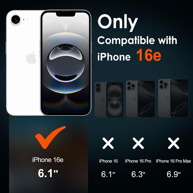 ivoler 3-in-1 Clear Case Designed for iPhone 16e 6.1" 2025 with 2 Pack Tempered Glass Screen Protector, Military Shockproof Hard Back Slim Phone Cover - Clear - Image 2